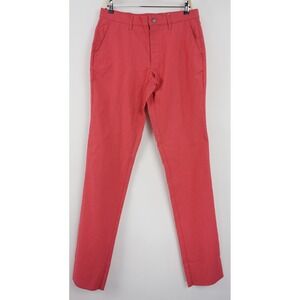 Mizzen Main Vice President Men's 32 x 37 Pink Flat Front Performance Chino Pants